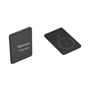 Power Bank 8000mAh Virtual Metal Magnetic  – 22.5W Super Fast Charging, Wireless + Cable Charging, Lightweight Travel Power Bank with Safety Protection & Glowing Brand Logo by alghaneim  Power Bank